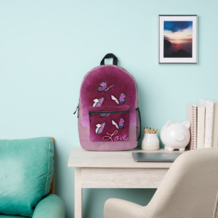 Mochila Impresa Mariposas rosadas Adolescentes/Niños