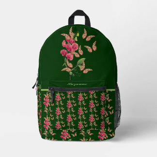 Mochila Impresa Mariposas Y Flor De Pea Dulce Personalizadas