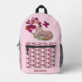 Mochila Impresa Mariposas Y Flores De Unicornio Personalizadas