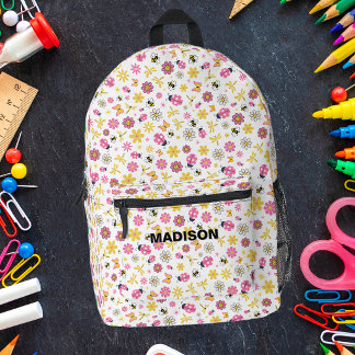 Mochila Impresa Mariquita Rosa y Amarillo