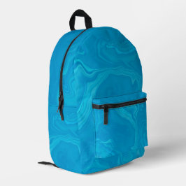 Mochila Impresa Mármol Azul Abstracto Personalizado 