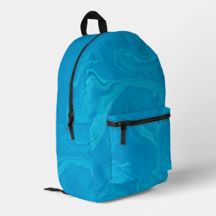 Mochila Impresa Mármol Azul Abstracto Personalizado