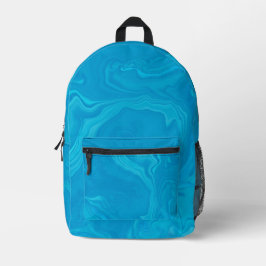 Mochila Impresa Mármol Azul Abstracto Personalizado