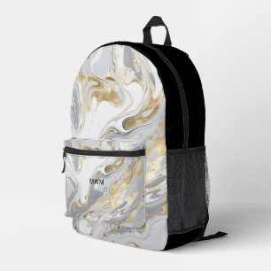 Mochila Impresa Mármol moderno con monograma personalizado