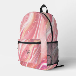 Mochila Impresa Mármol rosa elegante de color Rubor lindo Añadir u