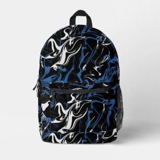 Mochila Impresa Mármol urbano en azul y negro