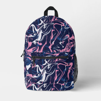 Mochila Impresa Mármol urbano en rosa y azul