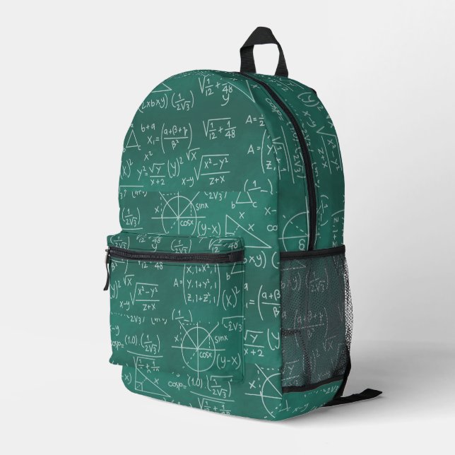Mochila Impresa Math Formulas Geek Green (Esquina derecha trasera )