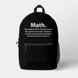 Mochila Impresa Math Typography Funny Math