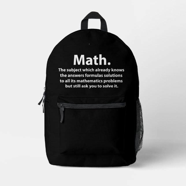 Mochila Impresa Math Typography Funny Math (Anverso)