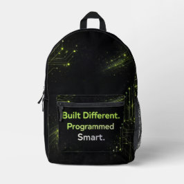 Mochila Impresa Matte black and electric lime patterns AI art 