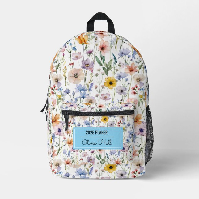 Mochila Impresa meadow floral Back to School Supplies Teachers (Anverso)