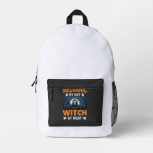 Mochila Impresa Mecánico de Halloween de Día Bruja de Noche
