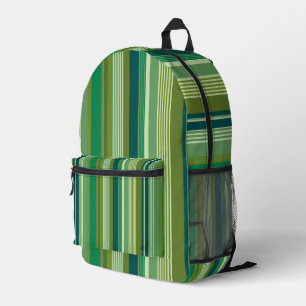 Mochila Impresa Medley de Franjas Verdes Cálidas y Frías