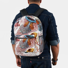 Mochila Impresa Medusas Vintage de Ernst Haeckel, Discomedusae