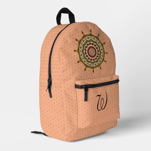 Mochila Impresa Mehndi Fantasy Gold (Esquina izquierda trasera)