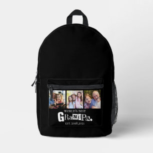 Mochila Impresa Mejor abuelo del mundo Est Año 3 Colaje de fotos 
