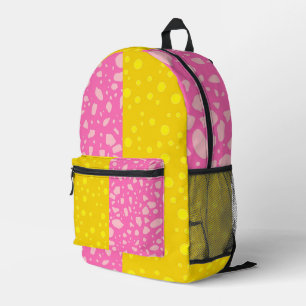 Mochila Impresa Mejor bloque de color (oro y color rosado Girly)