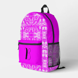 Mochila Impresa Mejor Color Rosa Brillante - Monograma Estético