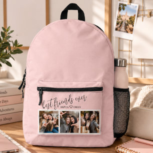 Mochila Impresa Mejores Amigas 3 Collage de Fotos Recuerdo Rosa Ru