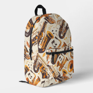Mochila Impresa Melodía de jazz - Patrón musical saxofón