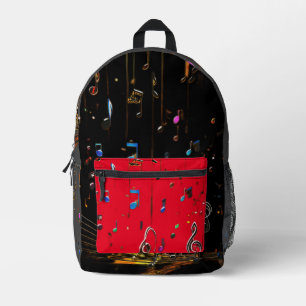 Mochila Impresa Melódicos ritmos: Tendencia de la moda inspirada e