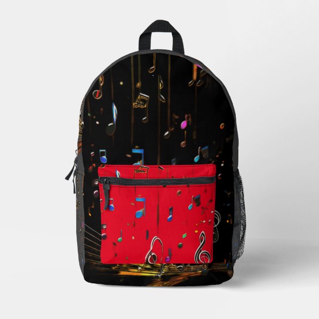 Mochila Impresa Melódicos ritmos: Tendencia de la moda inspirada e (Anverso)