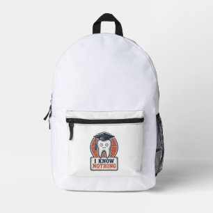 Mochila Impresa Meme del diente divertido que no sabe nada