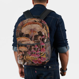 Mochila Impresa Menagerie of Mushrooms Poster