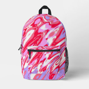 Mochila Impresa Mezcla de pintura líquida de textura de mármol roj