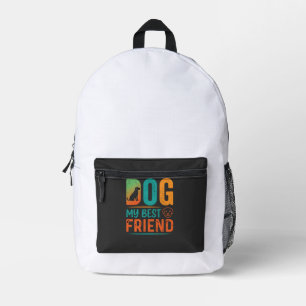 Mochila Impresa Mi perro mi mejor amigo diseño retro
