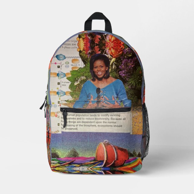 Mochila Impresa Michelle Obama Climate Change Biodiversity Quote (Anverso)