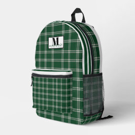 Mochila Impresa Michigan State green and white Tartan Plaid