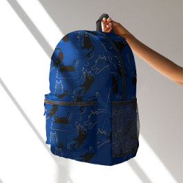 Mochila Impresa Midnight Black Cats– modern minimal Pattern