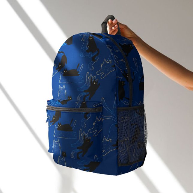 Mochila Impresa Midnight Black Cats– modern minimal Pattern (Subido por el creador)