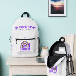 Mochila Impresa Militar Personalizado - Niño Militar de Morado