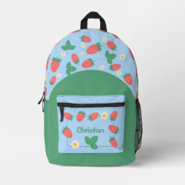 Mochila Impresa Mini Flor de Fresa personalizable