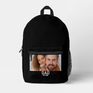 Mochila Impresa Minimal Papá Año de Fundación Foto del Nuevo Padre
