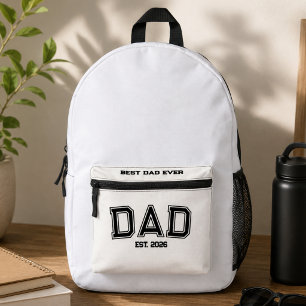 Mochila Impresa Minimal Papá Establecido Año Nuevo Padre
