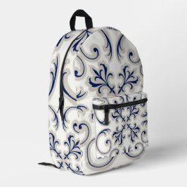 Mochila Impresa Minimalist Portuguese Blue and White Classic Patt