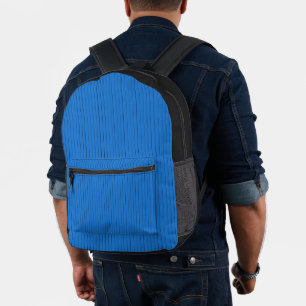 Mochila Impresa Minimalista Azul Geométrico Nombre Personalizado