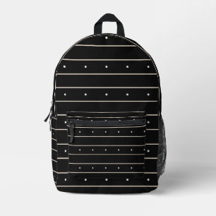 Mochila Impresa Minimalista negro y blanco con rayas horizontales