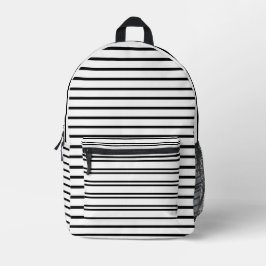 Mochila Impresa Minimalista negro y blanco rayado