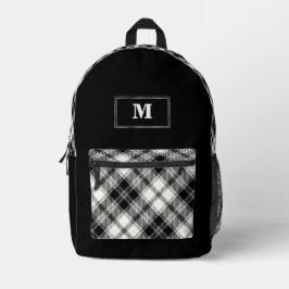 Mochila Impresa Minimalista negro y blanco revestido