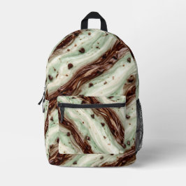Mochila Impresa Mint Chocolate Chip Milkshake Marble Design