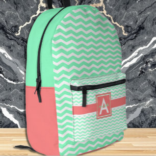 Mochila Impresa Mint Coral Chevron