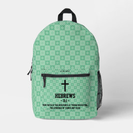 Mochila Impresa Mint Green Pattern Bible Chapter Verse Christian