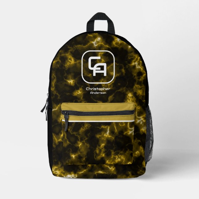 Mochila Impresa Misty Smoke Monogram Gold (Anverso)