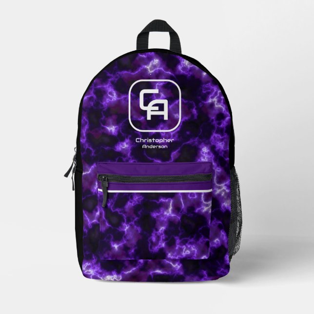 Mochila Impresa Misty Smoke Monograma Púrpura (Anverso)