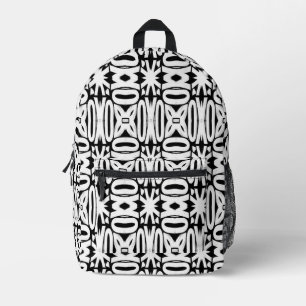 Mochila Impresa Mochila, diseño clásico elegante en blanco y negro